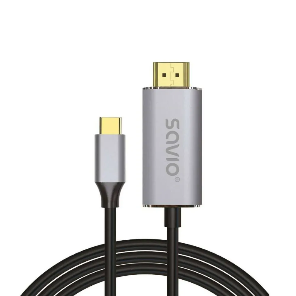 Adaptor USB C la HDMI Savio CL-171 Argintiu 2 m