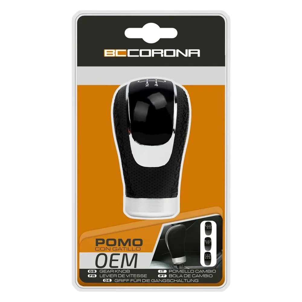 Buton manetă schimbător BC Corona POM30152 Lung Negru Piele