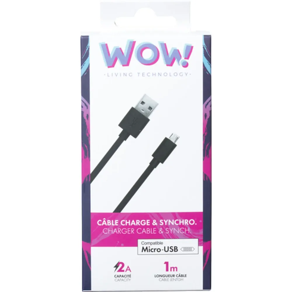 Cablu USB BigBen Connected WOWCBLMIC1MB Negru 1 m (1 Unități)