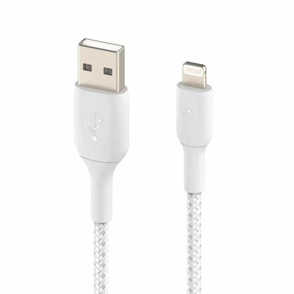 Cablu USB la Lightning Belkin CAA002BT1MWH Alb 1 m