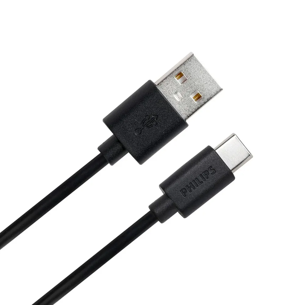 Cablu USB la USB C Philips DLC3104A/00 Încărcare rapidă 1,2 m Negru