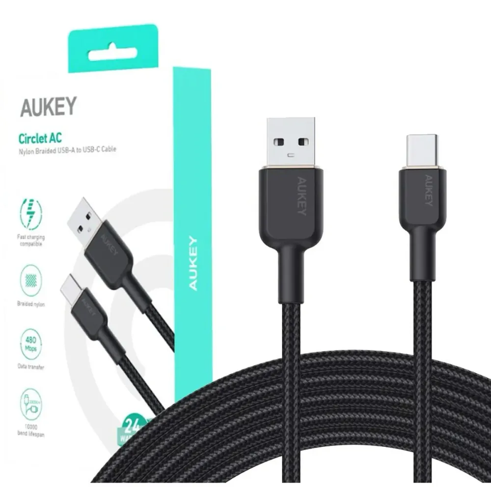 Cablu USB-C la USB Aukey CB-NAC2 Negru 1,8 m