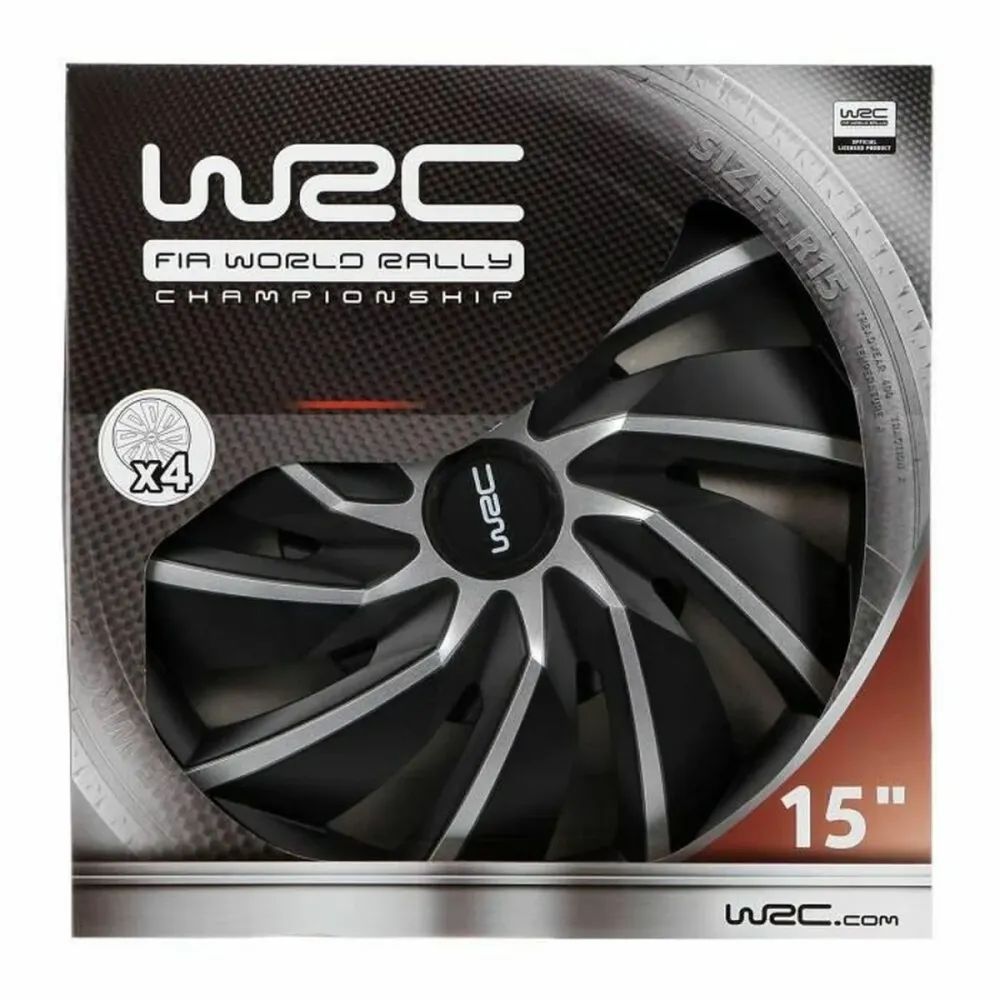 Capac de roată WRC 7598 Gri Negru/Gri 15" 4 Piese