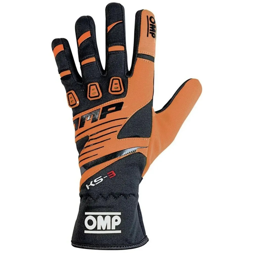 Karting Gloves OMP KS-3 Portocaliu/Negru Negru/Portocaliu M