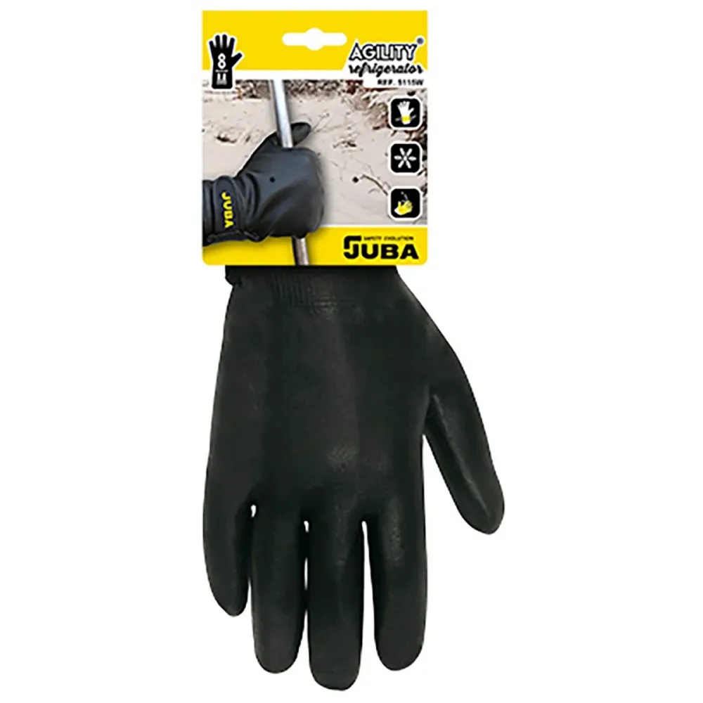 Mănuși de Lucru JUBA Căptușeală Material Polar Nitril Rece Negru