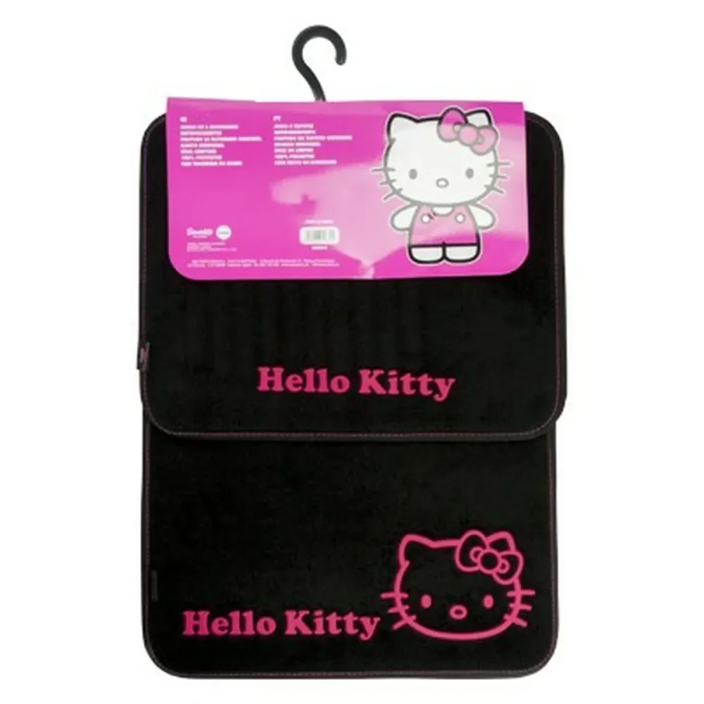 Set de covoraș pentru podea auto Hello Kitty Negru Roz (4 pcs)