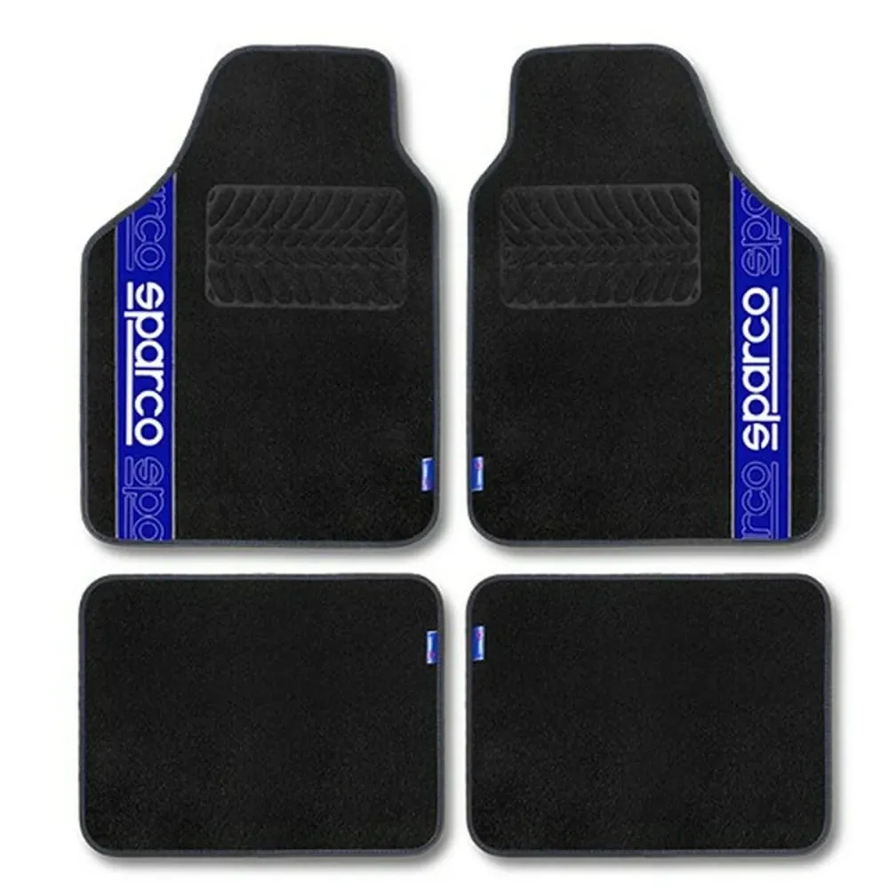 Set de covoraș pentru podea auto Sparco F510 Covor Universal Negru Albastru 4 Piese