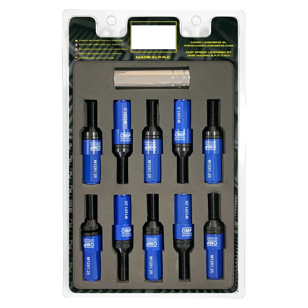 Set de șuruburi OMP OMPS09971207 28 mm Albastru M12 x 1,25