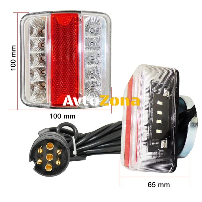 12V LED stop cinci funcții pentru remorci și roți cu cablu magnetic