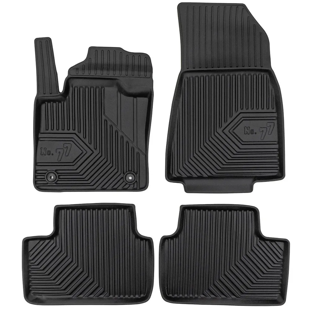 2.5D Frogum rubber insoles #77 pentru Volvo C40 Recharge (2021+), 4 bucăți, negru
