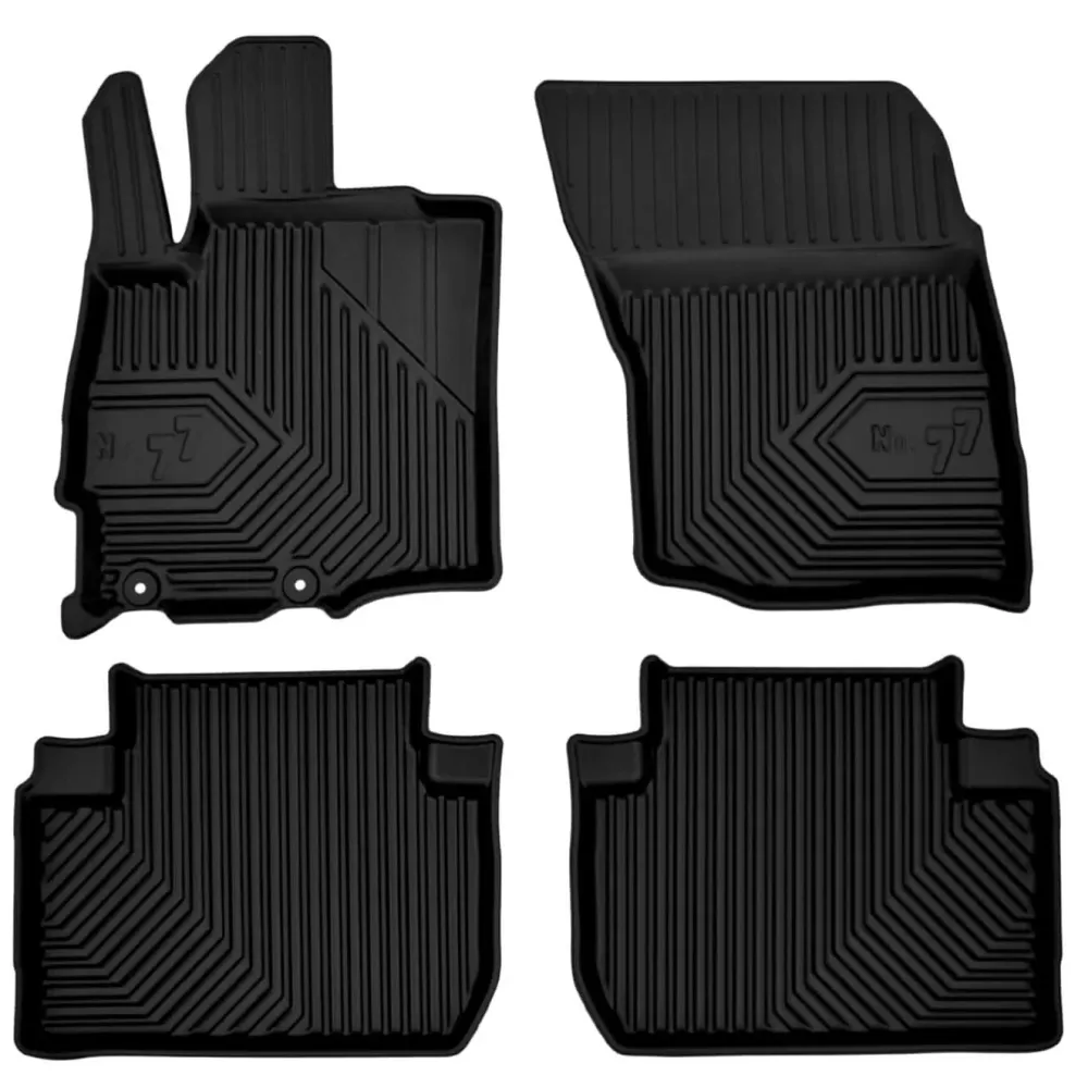 2.5D Rubber insoles Frogum № 77 pentru Mitsubishi Outlander (2012-2021), 4 părți, negru