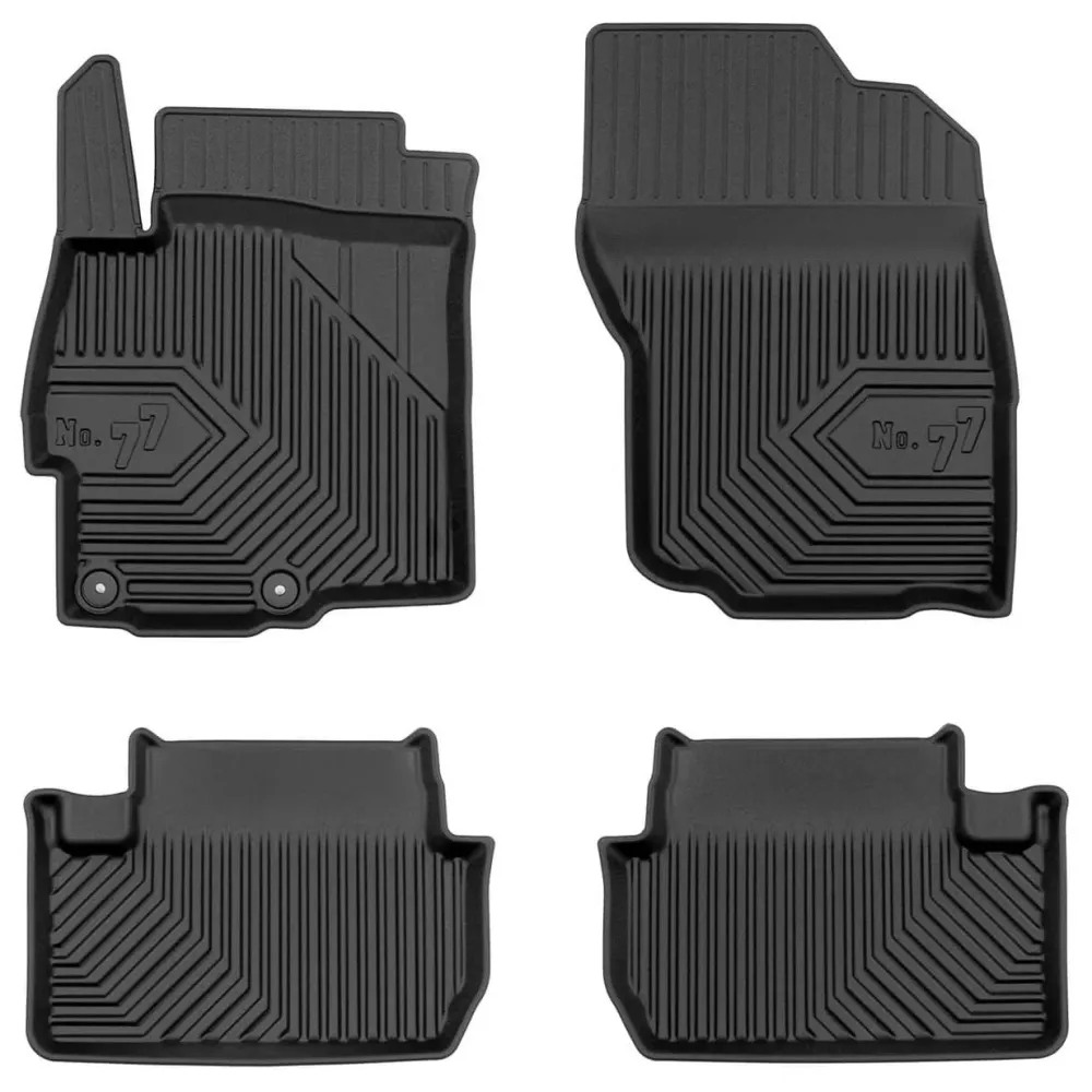 2.5D Rubber insoles Frogum № 77 pentru Mitsubishi Lancer (2007-2017), 4 părți, negru