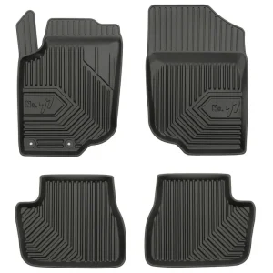 2.5D Rubber insoles Frogum №77 pentru Peugeot 207 (2006-2012), 4 părți, negru