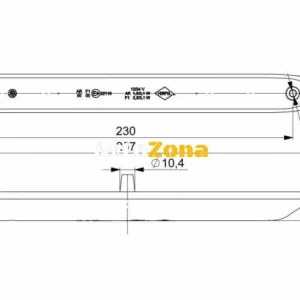 26cm LED Ice Dynamic Running Blinker, lumină galbenă, 12V - 24V, E-Mark, 12 LED-uri,