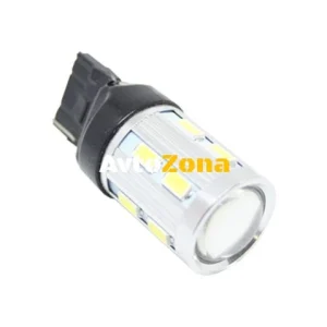 Bec cu diodă tip T20 CANBUS cu 16 diode SMD și lupă 5630 cu o singură lumină albă
