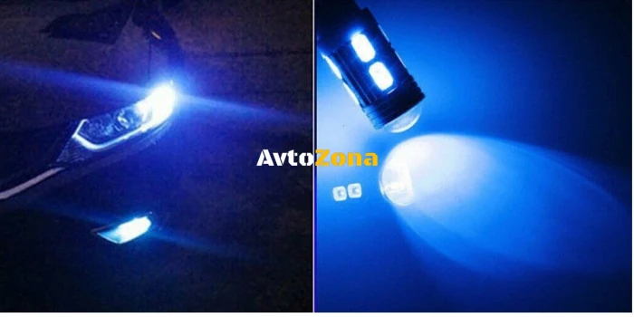 Bec cu led pentru manometru T10 W5W LED 10 SMD, Canbus, 12V lumină albastră