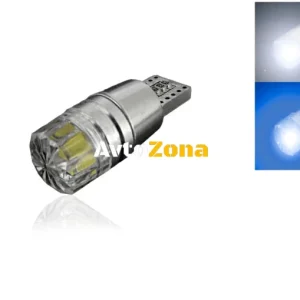 Bec LED pentru manometru, T10 W5W, COB 8-Core, 12V , Canbus - Fără erori, Fără erori, Lumină albă și albastră
