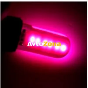 Becuri LED pentru manometru, T10 W5W, COB 12-Core, 12V, Purple, Canbus - Fără erori