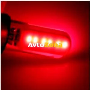 Becuri LED pentru manometru, T10 W5W, COB 12-Core, 12V, roșu, Canbus - Fără erori