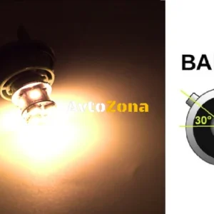 Becuri cu LED, 22 SMD, BA15S 1156 (P21W), Asimetrice, Pini dezaliniați (150°), Decalate, 12V, Lumină portocalie, galbenă