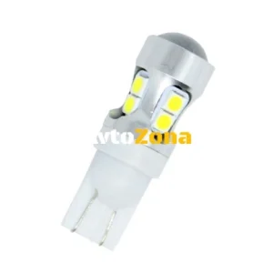 Becuri LED tip T10 cu 10 diode 3030 și lupă