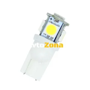 Becuri LED tip T10 cu 5 diode SMD 5000K