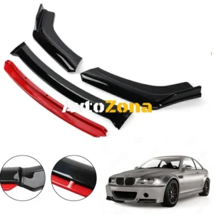 BMW E46 - Spoiler bara de protecție față Roșu 4 piese