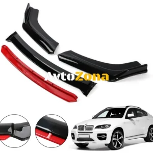 BMW X6 E71 - Spoiler bara de protecție față Roșu 4 piese