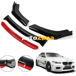 BMW F10 - Spoiler pentru bara de protecție față Roșu 4 piese