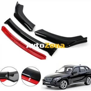 BMW X1 - Spoiler bara de protecție față Roșu 4 piese