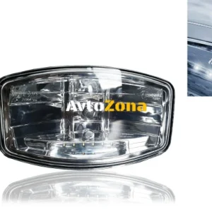 O 1 bucată halogen, far, 265mm X 161mm, 12V 24V, bec H7 + 6 LED-uri LED, E-Mark, pentru camion, tractor, excavator, mașini...