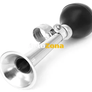 Claxon Trombon Retro Metal Single Chrome Pentru Bicicleta 20cm Lungime