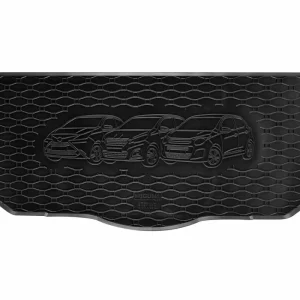 Covoraș de portbagaj din cauciuc Rigum pentru Citroen C1, Peugeot 108, Toyota Aygo (2014+) - cu imprimare 3D, negru