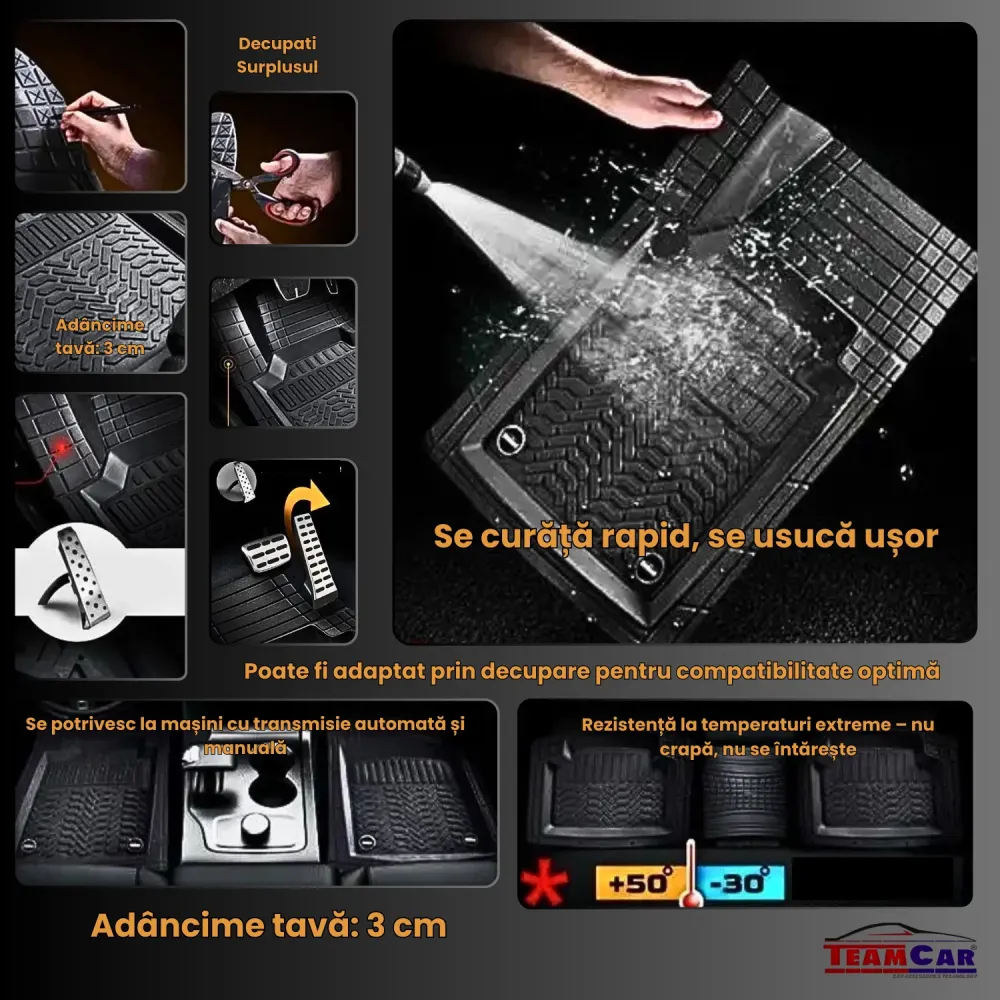 Covorașe Auto TeamCar® Tip Tăviță Compatibile Volvo V60 Mk1 (2010–2018) - Combi