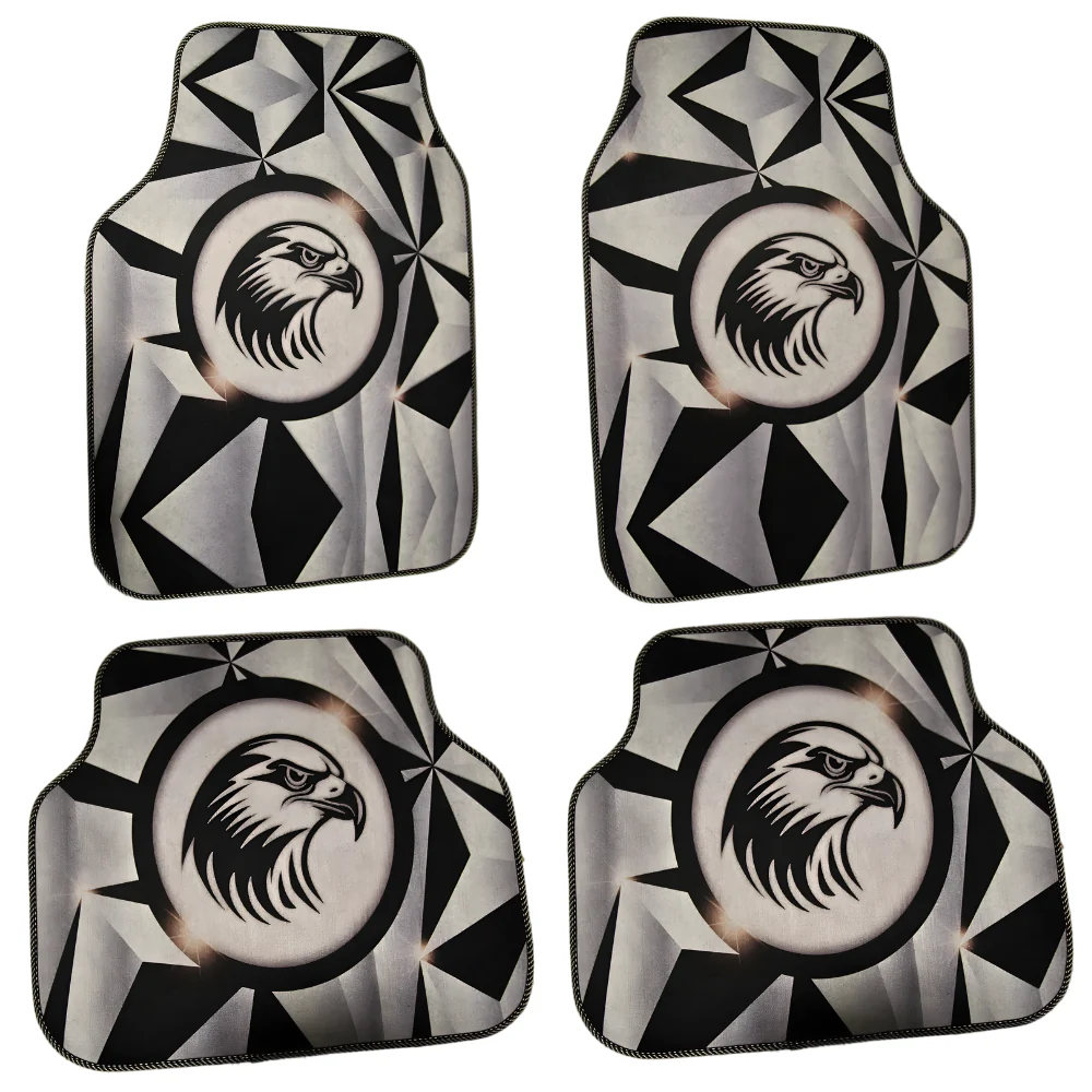 Covorașe auto universale DECOMAT 3D – set 4 bucăți cu design vultur, lavabile, antiderapante