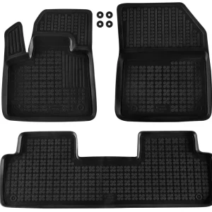 Covorașe din cauciuc Rezaw-Plast pentru Peugeot 5008 (2017 +), 5 locuri, 3 părți, negru