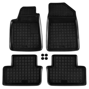 Covorașe din cauciuc Rezaw-Plast pentru Peugeot 407 (2004-2011) - 4 părți, negru