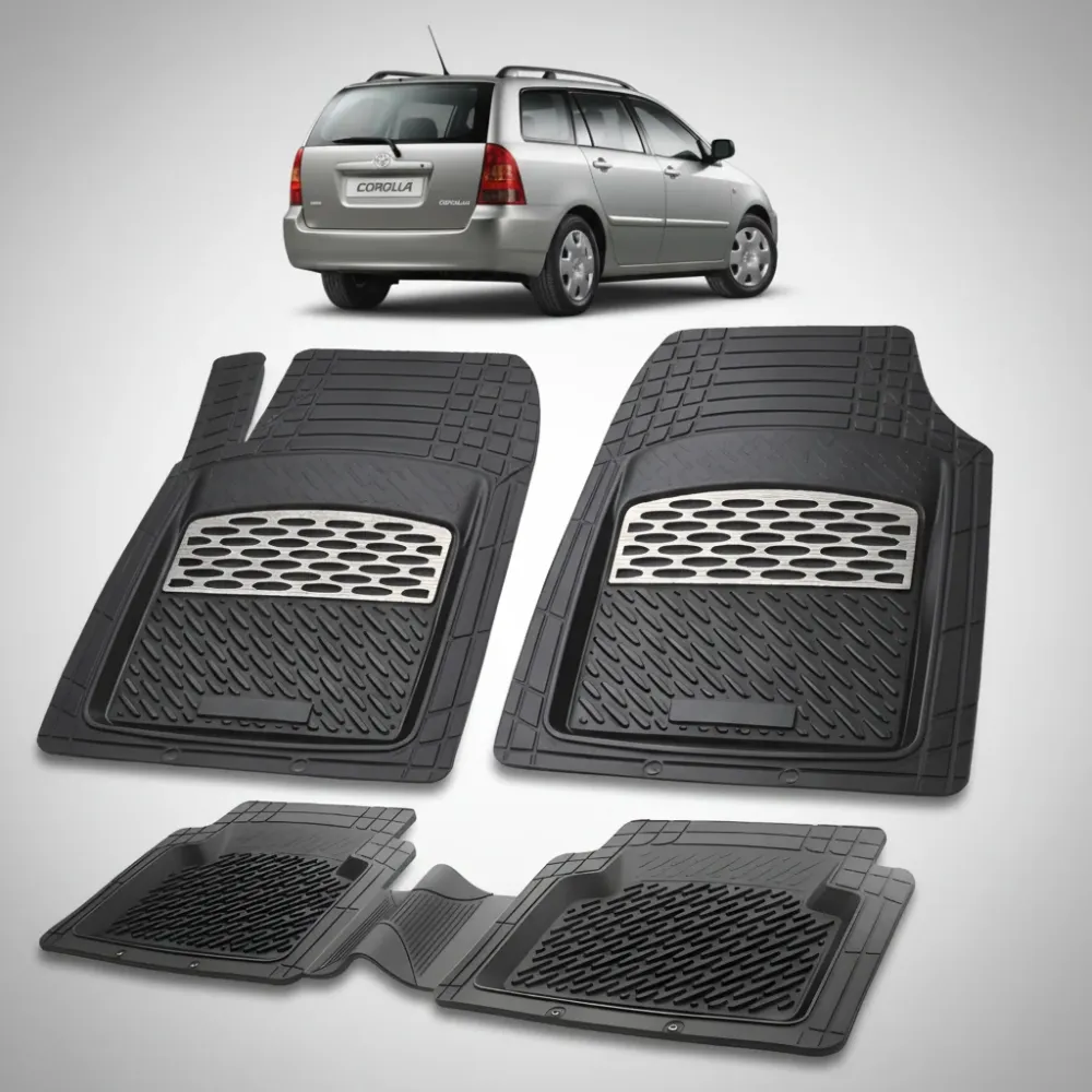 Covorase Auto Cauciuc Tip Tavita Compatibile Toyota Corolla E12 Combi (2001-2007) Silver