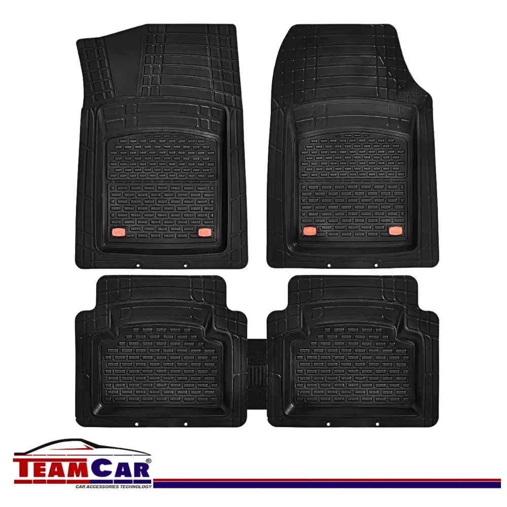 Covorase Auto TeamCar® Tip Tavita Compatibile Peugeot Partner I (1996-2008) Negru Material Rezistent