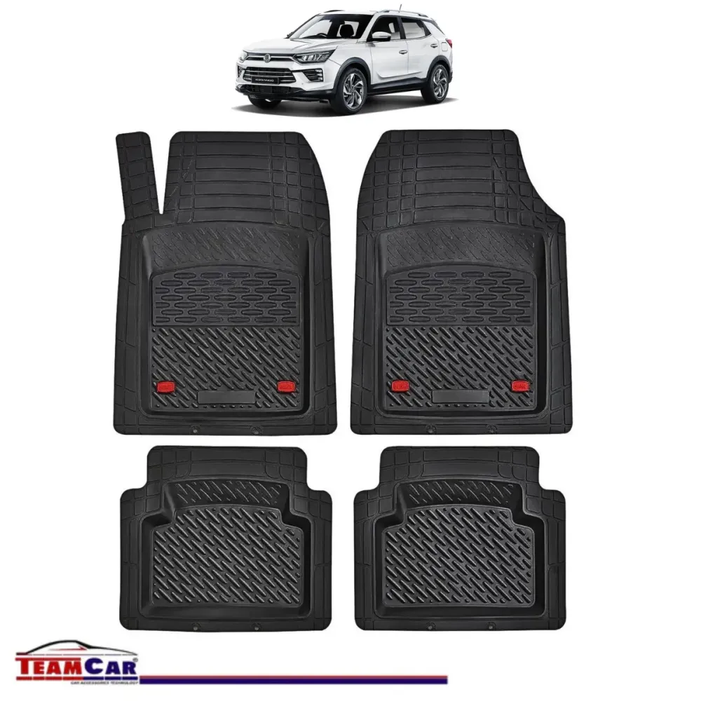 Covorase Auto TeamCar® Tip Tavita Compatibile SsangYong Korando C300 (2019+) Negru Material Rezistent