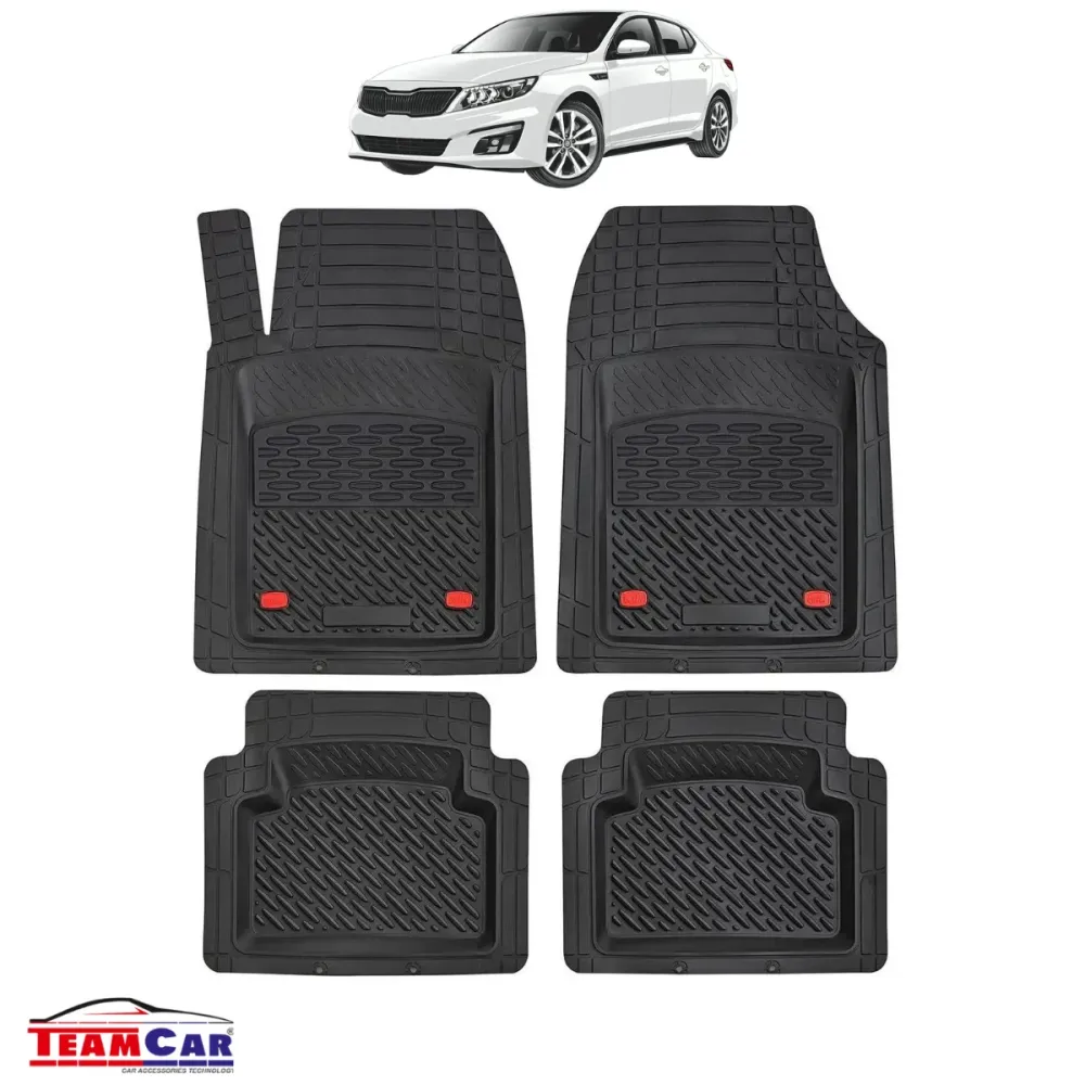 Covorase Auto TeamCar® Tip Tavita Compatibile Kia Optima Generatia III (2010–2015) Negru Material Rezistent