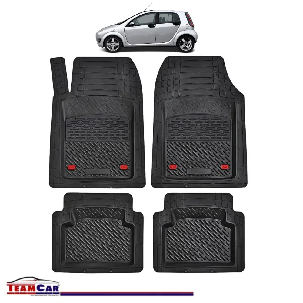 Covorase Auto TeamCar® Tip Tavita Compatibile Smart Forfour I (2004–2006) Negru