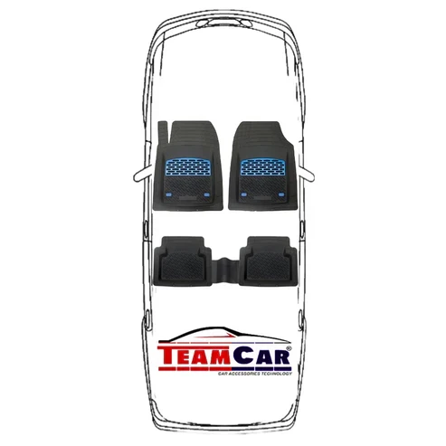 Covorase Auto TeamCar® Tip Tavita Compatibile Peugeot Partner/Rifter (2018-2024) Material Rezistent Blue