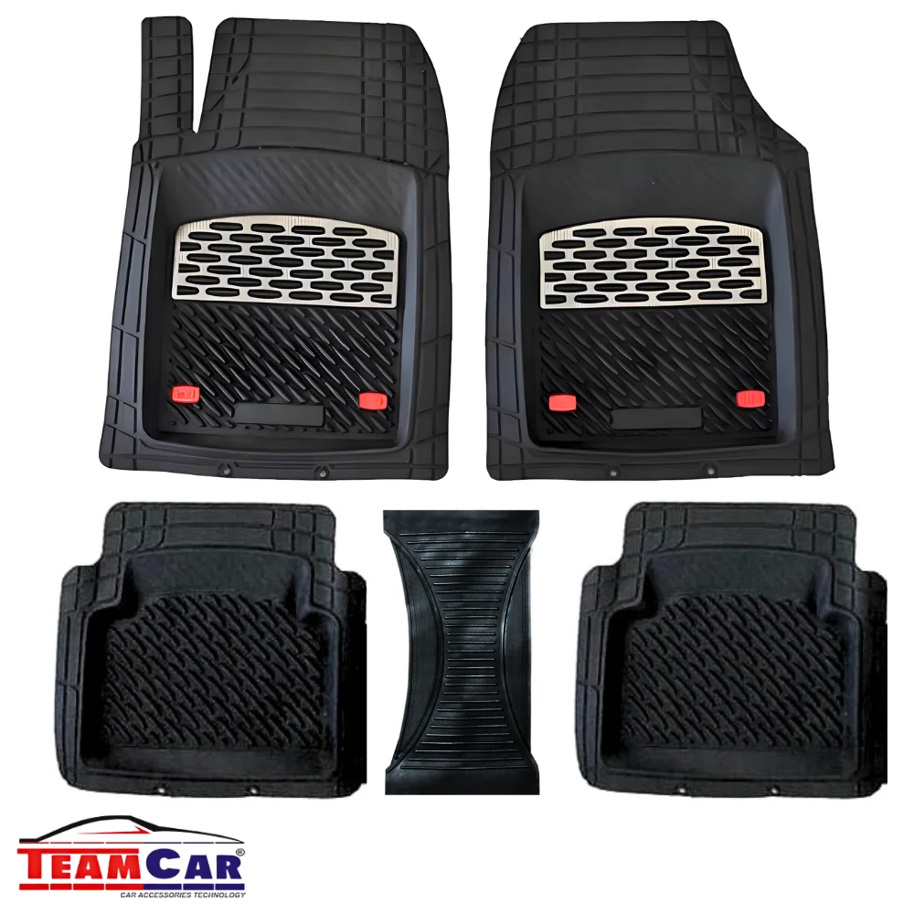 Covorase Auto Universale Safir Set 5 Piese Compatibile | Black/Silver