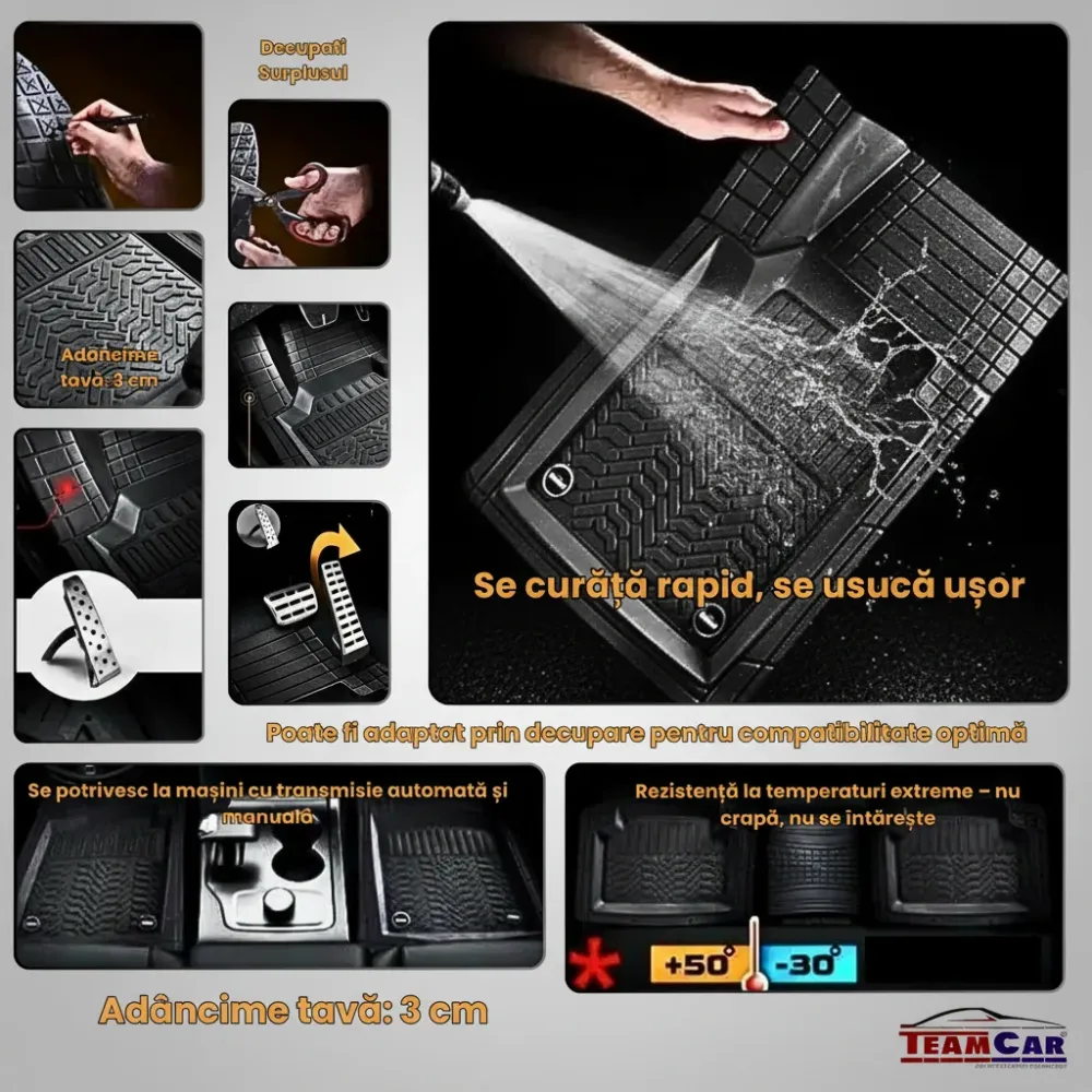 Covorase Tip Tavita Compatibile Dacia Lodgy Stepway , Negru