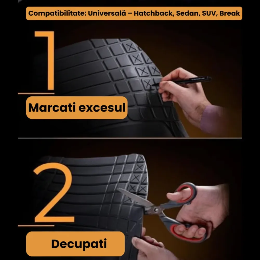 Covorase Tip Tavita Compatibile Dacia Sandero III 2023-2025 , Negru