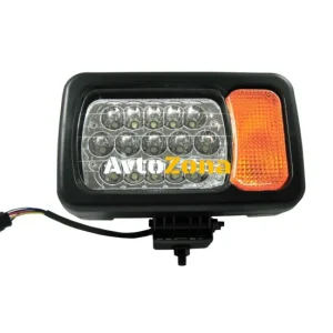 Far cu LED stânga - fază scurtă/ lungă, intermitent, reflector - potrivit pentru tractor, combină de recoltat, excavator e...
