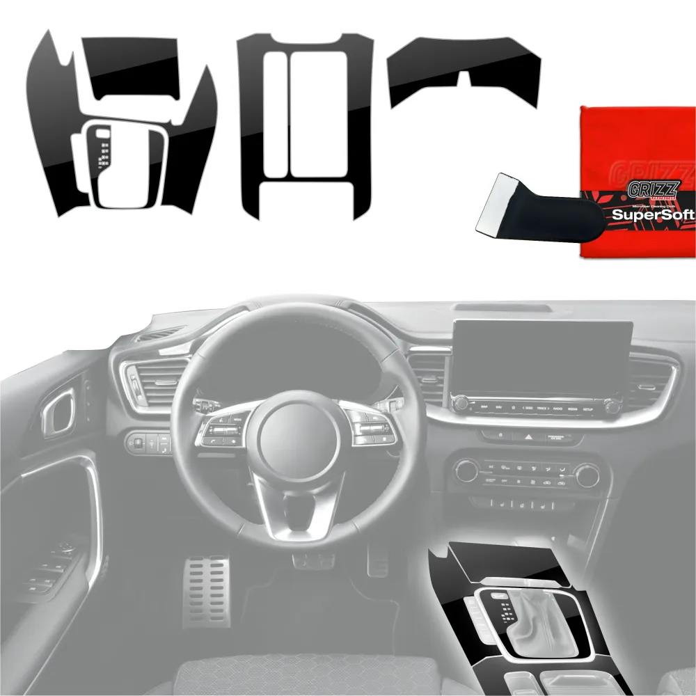 Folie de protecție 5în1 pentru consola centrală - Kia XCeed (2018-2025) Negru lucios