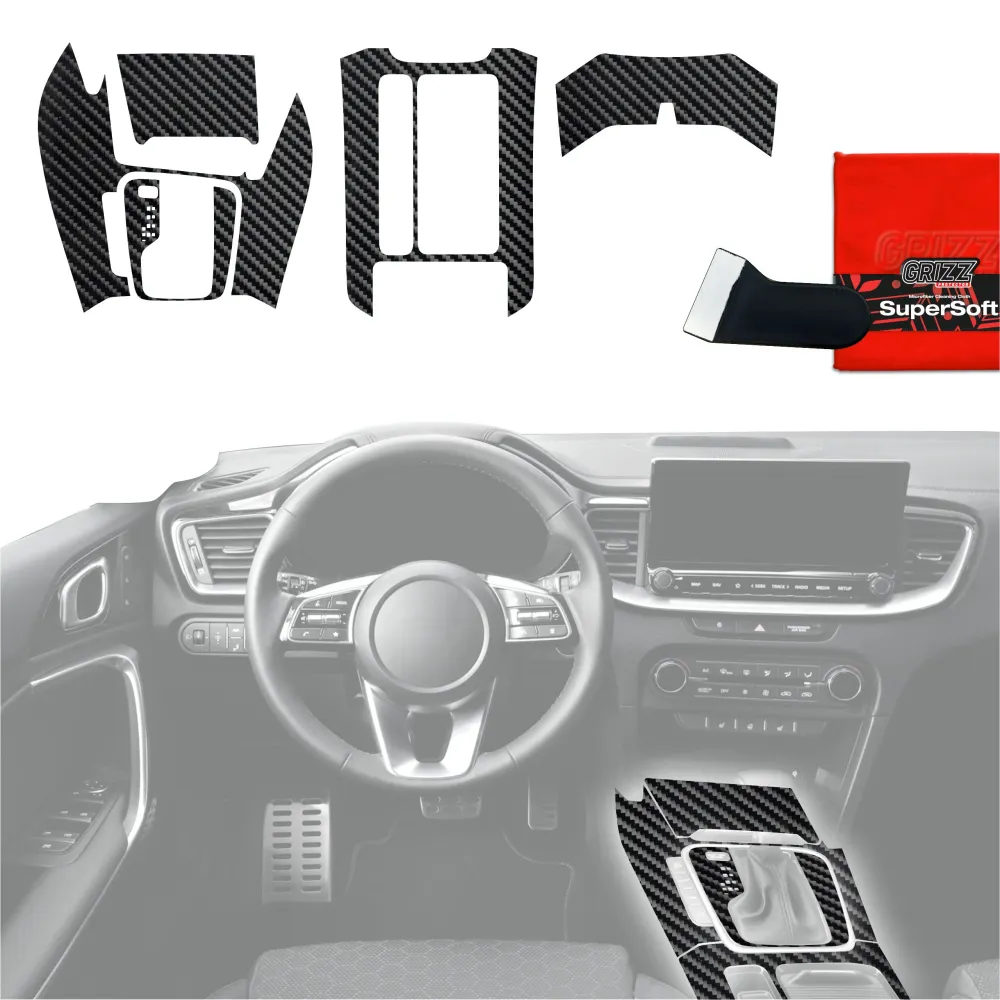 Folie de protecție 5în1 pentru consola centrală - Kia XCeed (2018-2025) Aspect carbon lucios