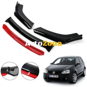VW GOLF 5 - Spoiler bara de protecție față Roșu 4 piese